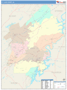 St. Clair County, AL Digital Map Color Cast Style
